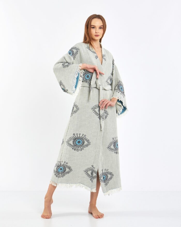 Jakarlı Blue Eye Kimono Jakarlı Blue Eye Kimono