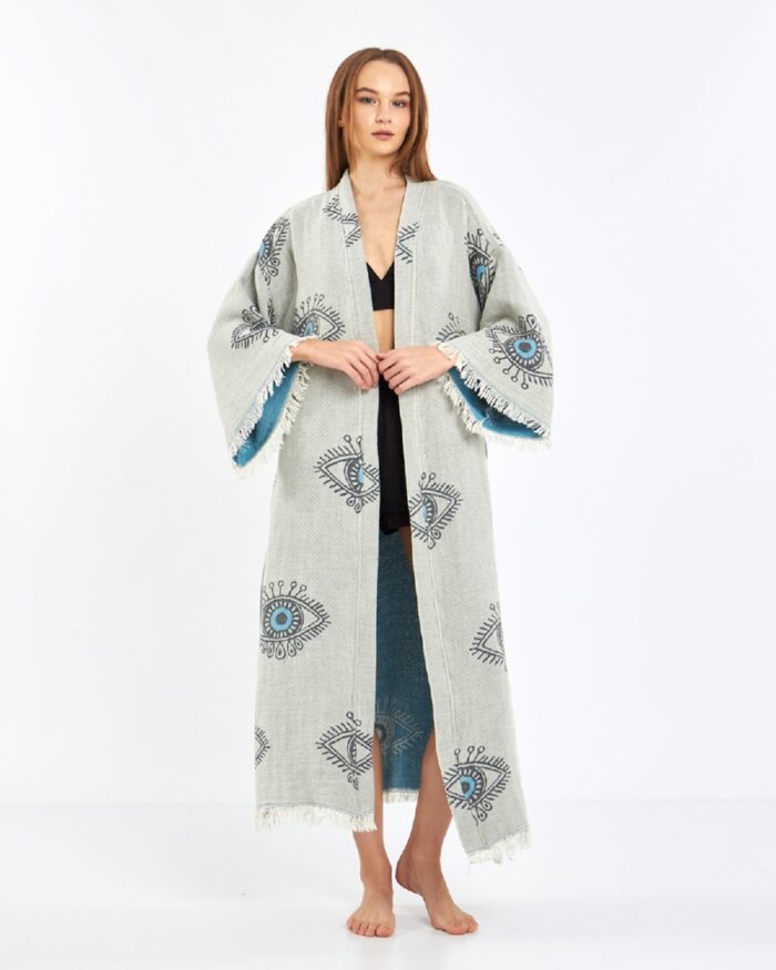 Jacquard Blue Eye Kimono