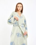 Jakarlı Eye Baby Blue Kimono