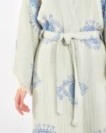 Jakarlı Eye Baby Blue Kimono