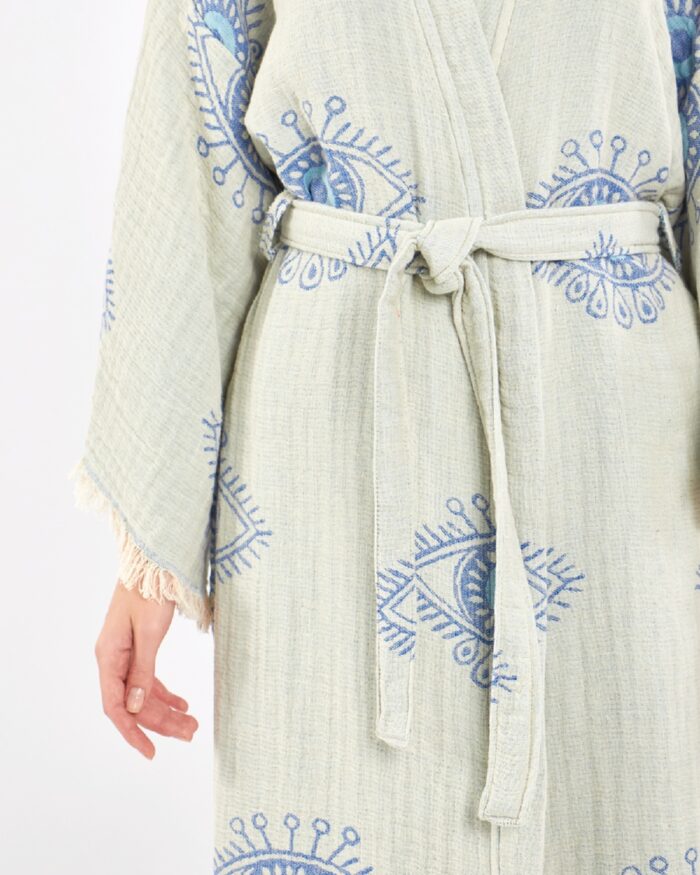 Jakarlı Eye Baby Blue Kimono Jakarlı Eye Baby Blue Kimono