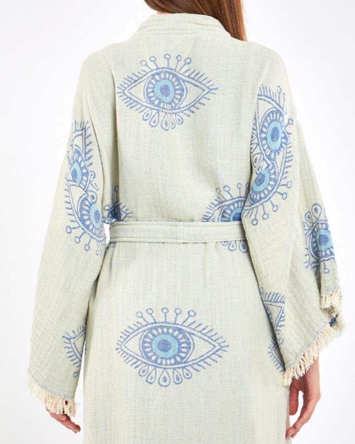 Jakarlı Eye Baby Blue Kimono Jakarlı Eye Baby Blue Kimono