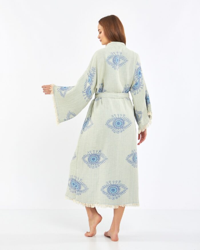 Jakarlı Eye Baby Blue Kimono Jakarlı Eye Baby Blue Kimono