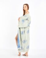 Jakarlı Eye Baby Blue Kimono