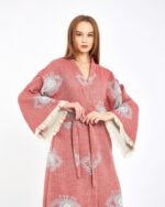 Jakarlı Eye Gül Kurusu Kimono