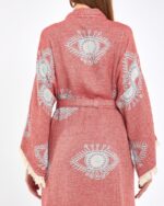 Jakarlı Eye Gül Kurusu Kimono