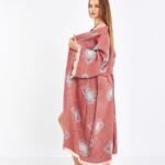 Jacquard Eye Rose Dried Kimono
