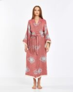Jakarlı Eye Gül Kurusu Kimono