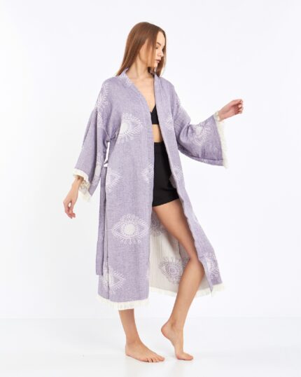 Jacquard Eye Lila Kimono