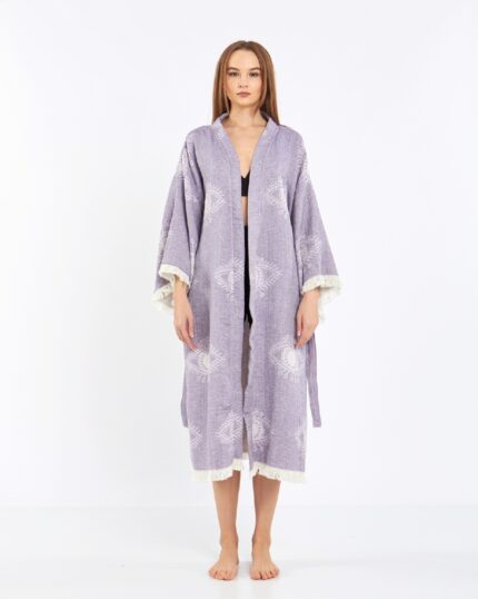 Jacquard Eye Lila Kimono