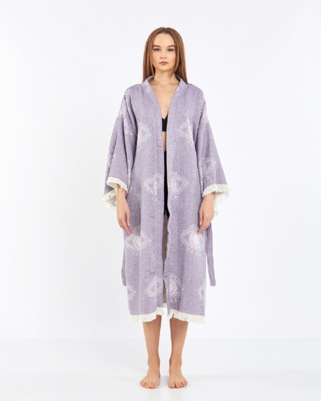 Jakarlı Eye Lila Kimono