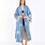 Jacquard Eye Blue Kimono