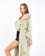 Jakarlı Eye Su Yeşili Kimono