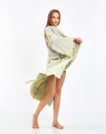 Jakarlı Eye Su Yeşili Kimono