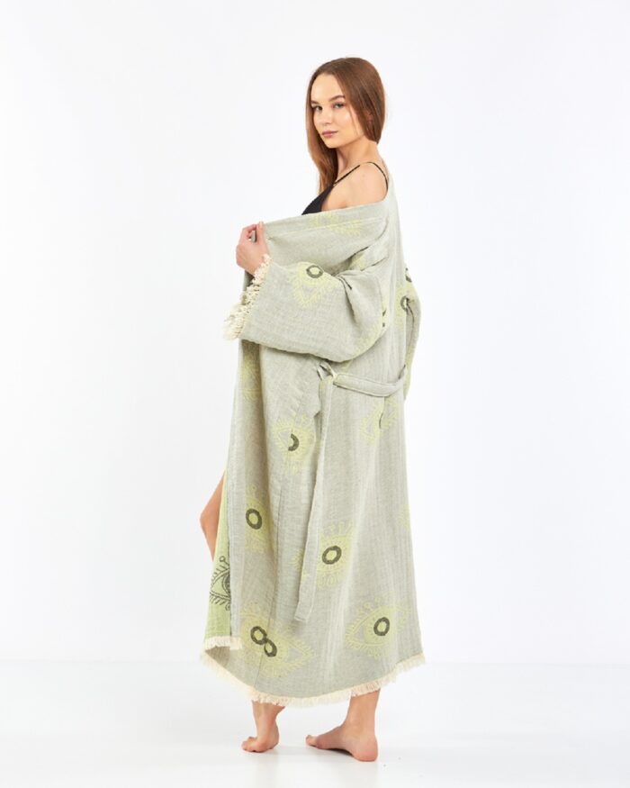 Jakarlı Eye Su Yeşili Kimono Jakarlı Eye Su Yeşili Kimono