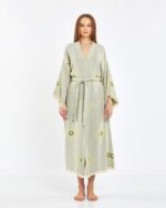 Jakarlı Eye Su Yeşili Kimono