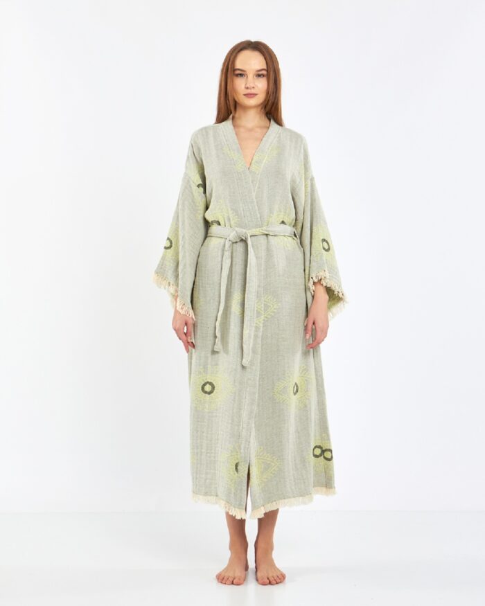 Jakarlı Eye Su Yeşili Kimono Jakarlı Eye Su Yeşili Kimono
