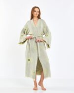 Jakarlı Eye Su Yeşili Kimono