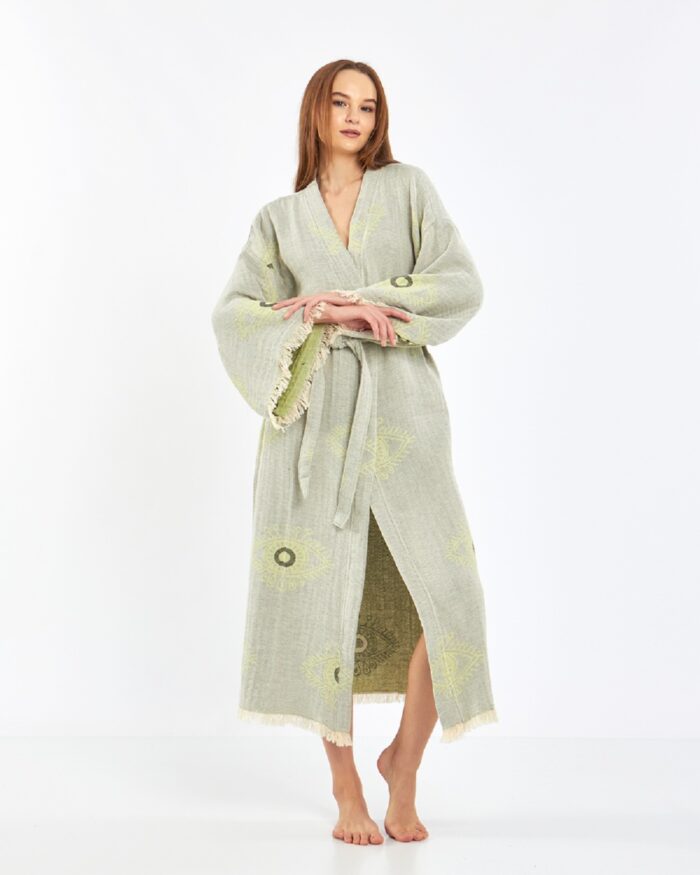 Jakarlı Eye Su Yeşili Kimono Jakarlı Eye Su Yeşili Kimono