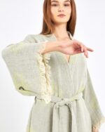Jakarlı Eye Su Yeşili Kimono
