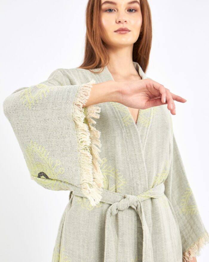 Jakarlı Eye Su Yeşili Kimono Jakarlı Eye Su Yeşili Kimono
