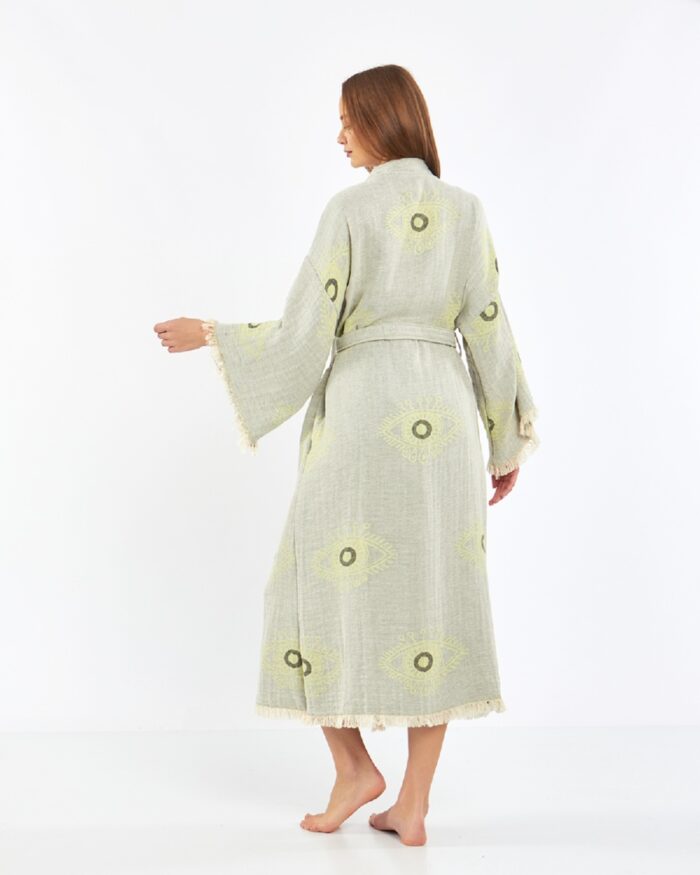 Jakarlı Eye Su Yeşili Kimono Jakarlı Eye Su Yeşili Kimono