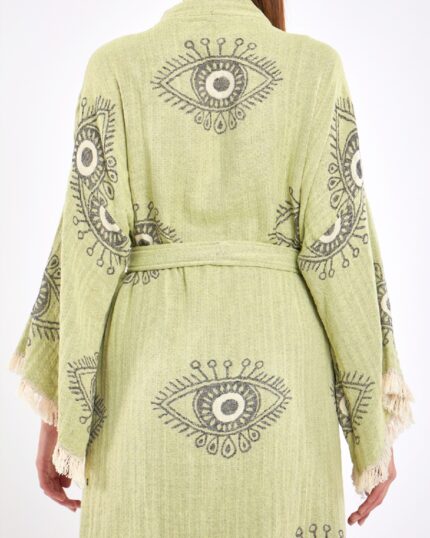Jakarlı Eye Yeşil Kimono