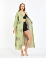 Jakarlı Eye Yeşil Kimono
