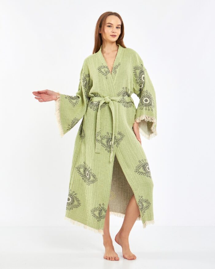 Jakarlı Eye Yeşil Kimono Jakarlı Eye Yeşil Kimono
