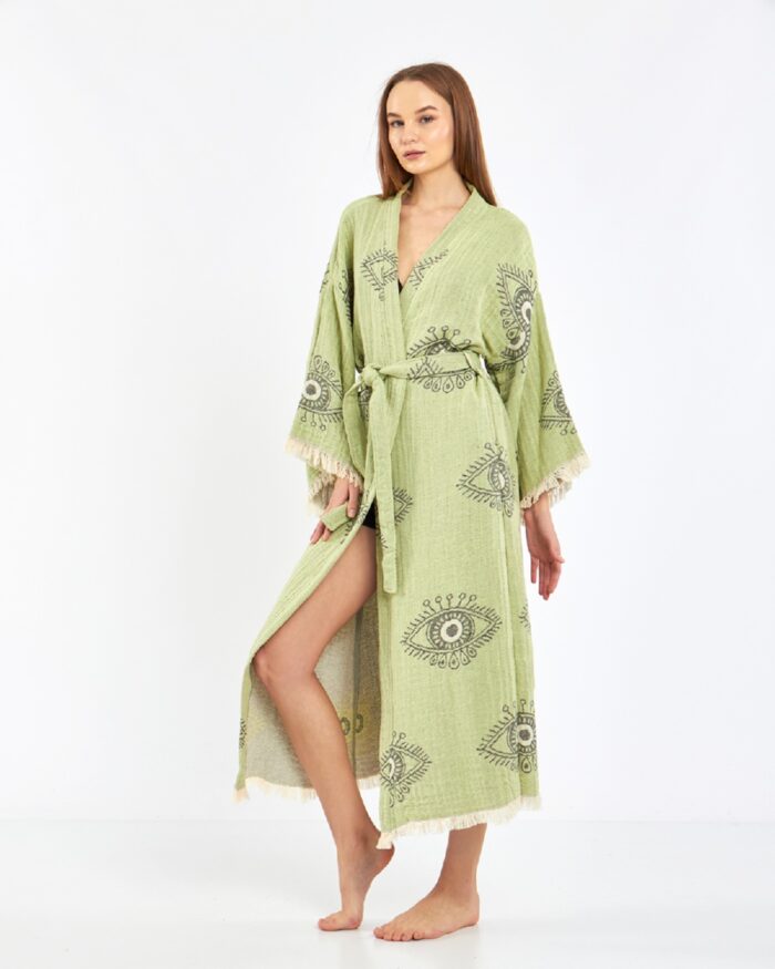 Jakarlı Eye Yeşil Kimono Jakarlı Eye Yeşil Kimono