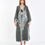Jacquard Fil Chakra Anthracite Kimono