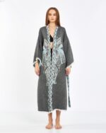 Jakarlı Fil Chakra Antrasit Kimono