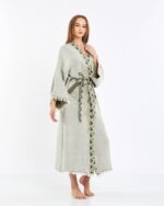 Jacquard Elephant Chakra Water Green Kimono