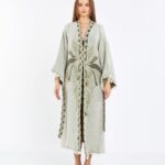 Jacquard Elephant Chakra Water Green Kimono