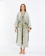 Jacquard Elephant Chakra Water Green Kimono