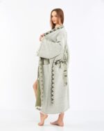 Jacquard Elephant Chakra Water Green Kimono