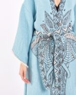 كيمونو جاكارد الفيل شقرا الفيروزي