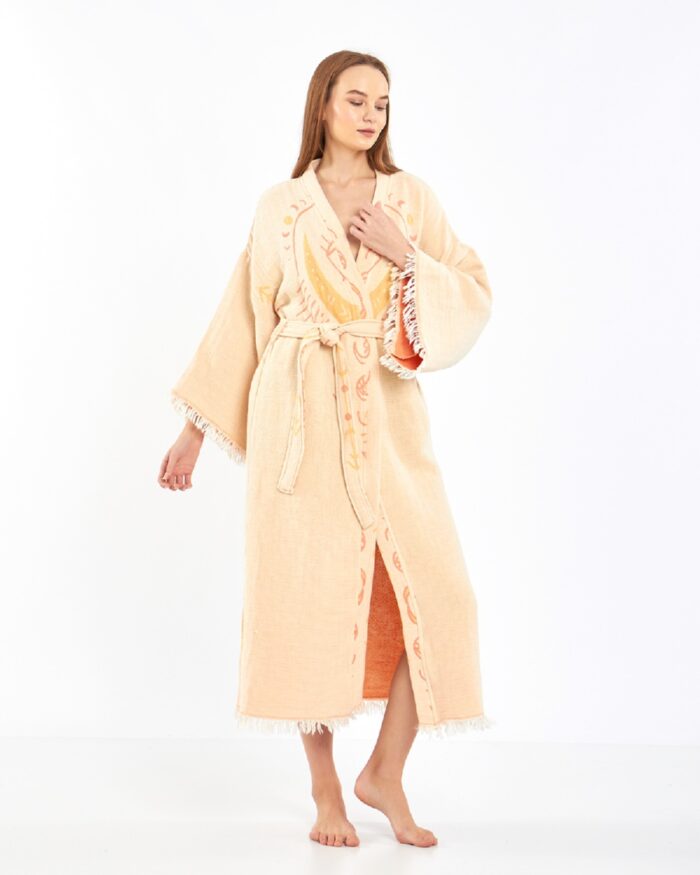 Jakarlı Moon Eye Kavuniçi Kimono Jakarlı Moon Eye Kavuniçi Kimono
