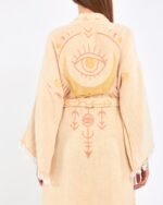 Jakarlı Moon Eye Kavuniçi Kimono