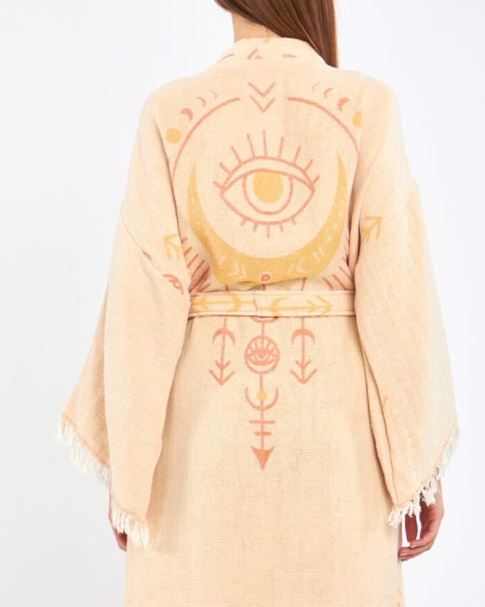 Jakarlı Moon Eye Kavuniçi Kimono Jakarlı Moon Eye Kavuniçi Kimono