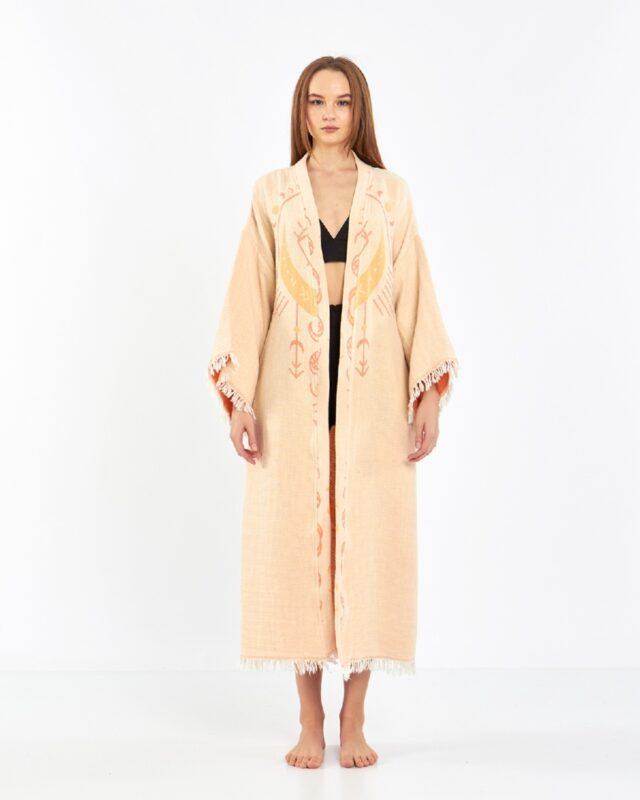 Jakarlı Moon Eye Kavuniçi Kimono