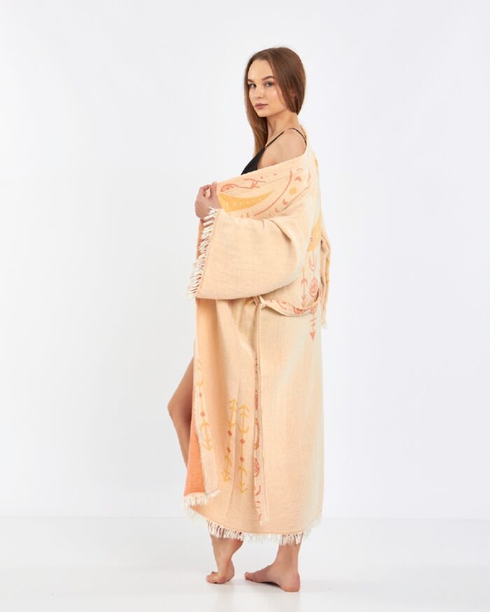 Jakarlı Moon Eye Kavuniçi Kimono Jakarlı Moon Eye Kavuniçi Kimono