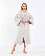 Jakarlı Moon Eye Lila Kimono