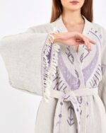 Jakarlı Moon Eye Lila Kimono