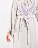 Jakarlı Moon Eye Lila Kimono