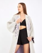 Jakarlı Moon Eye Lila Kimono