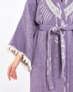 Jakarlı Moon Eye Mor Kimono