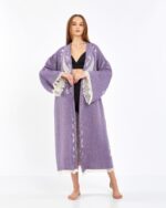 Jakarlı Moon Eye Mor Kimono