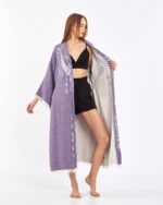 Jakarlı Moon Eye Mor Kimono