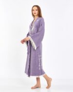 Jakarlı Moon Eye Mor Kimono